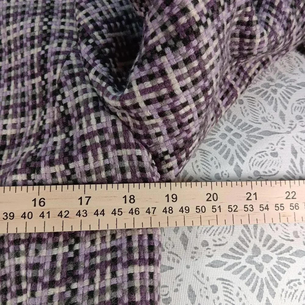 Y2K Purple Plaid Statement Collar Coat – Focus 2000- Women’s Size 8 - Picture 8 of 14